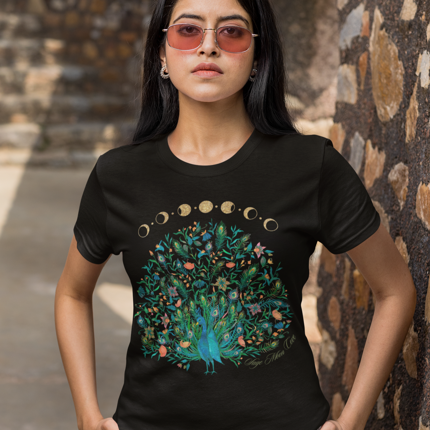 Lunar Floral Peacock Women's Short Sleeve Tee