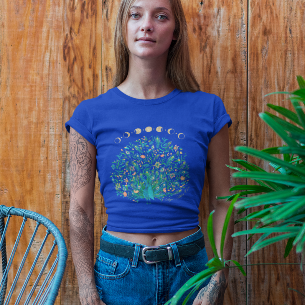 Lunar Floral Peacock Women's Short Sleeve Tee