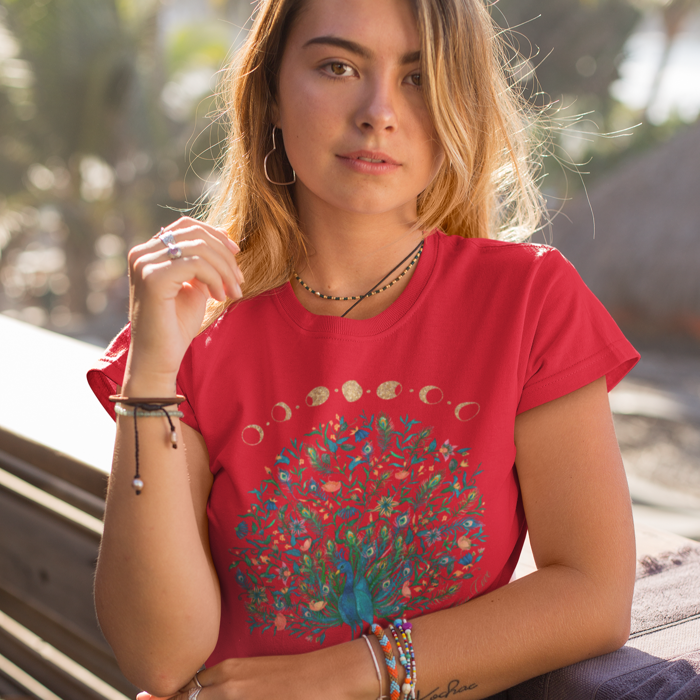 Lunar Floral Peacock Women's Short Sleeve Tee