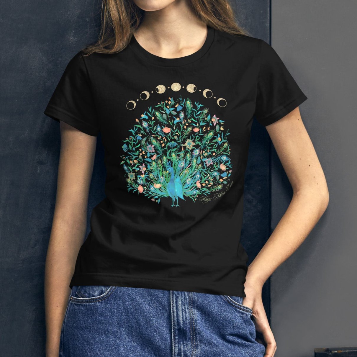 Lunar Floral Peacock Women's Short Sleeve Tee