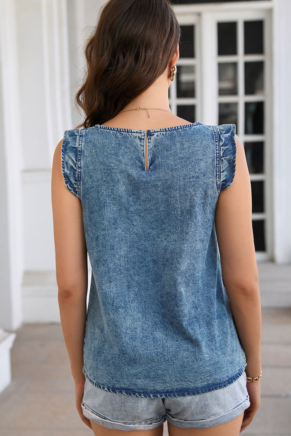 Round Neck Denim Tank